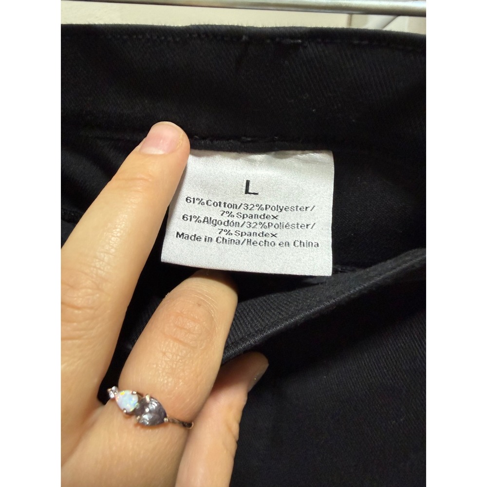 Womens Black Pull On Stretch Trousers Slim Leg Work Pants Office Size Large - Picture 4 of 4
